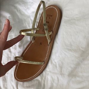 NEW K Jacques Metallic Gold Sandal 38